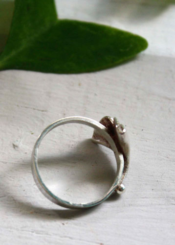 Icho, bague feuille de ginkgo biloba en argent