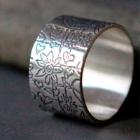 Jardin d’enfants, bague dessin d’enfant en argent