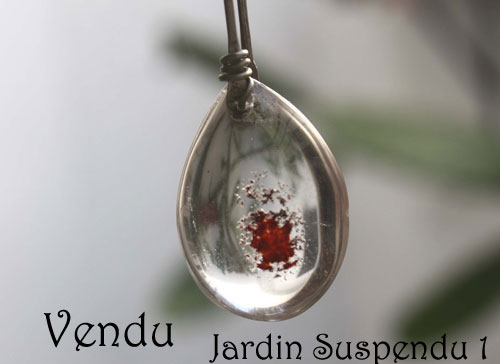 Jardin suspendu 1, sautoir et pendentif mystère de Babylone en argent et quartz fantôme