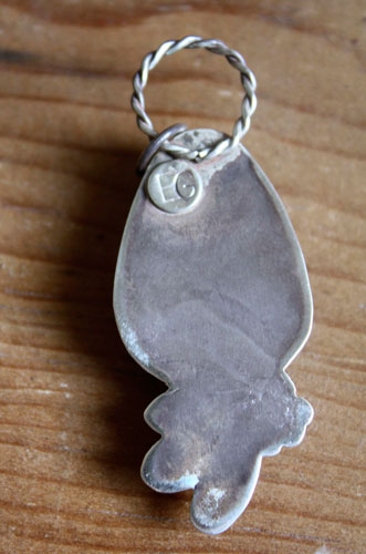 Mora, pendentif paon en argent et labradorite