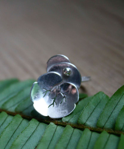 Nympheale, bague nénuphar lotus en argent