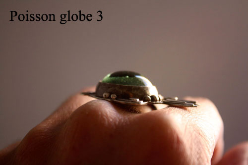 Poisson globe 2, bague poisson fugu en argent 925