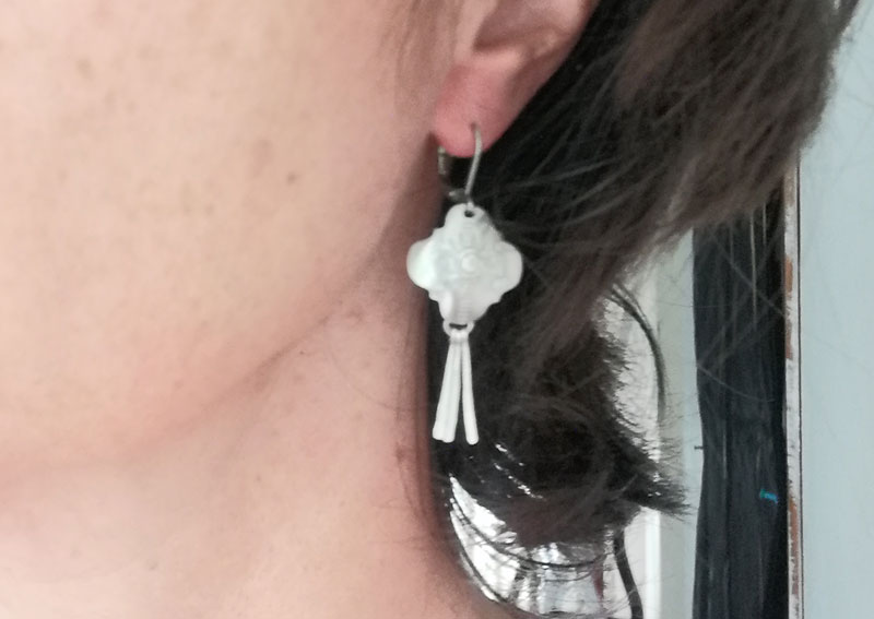 Halo, boucles d’oreilles étoile baroque en argent