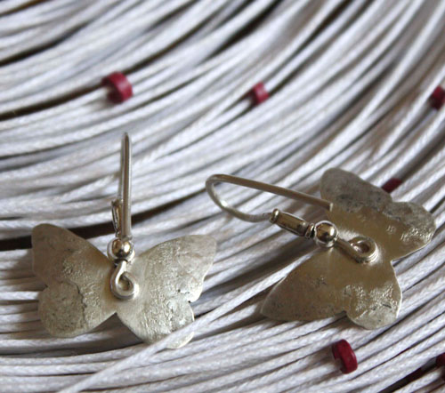 Hesperiidae, boucles d’oreilles papillon en argent