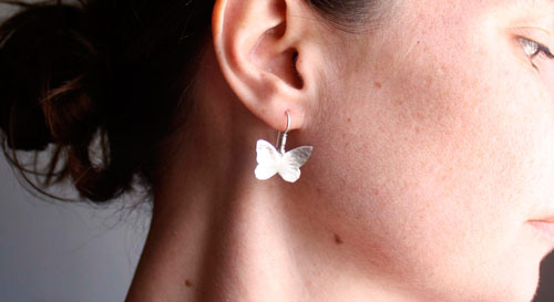 Hesperiidae, boucles d’oreilles papillon en argent