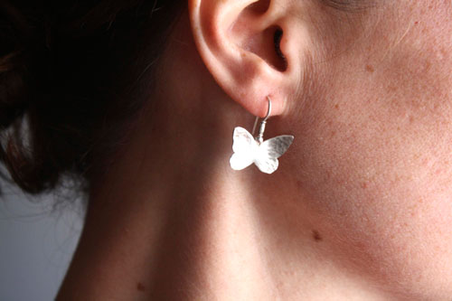 Hesperiidae, boucles d’oreilles papillon en argent