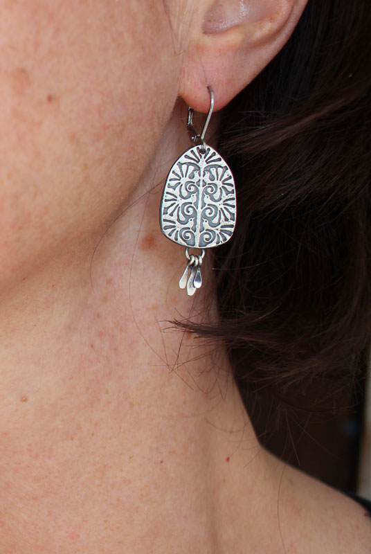 L’arbre de la vie, boucles d’oreilles arbre et oiseaux en argent