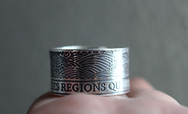 La mer joint les régions qu’elle sépare, bague citation en argent