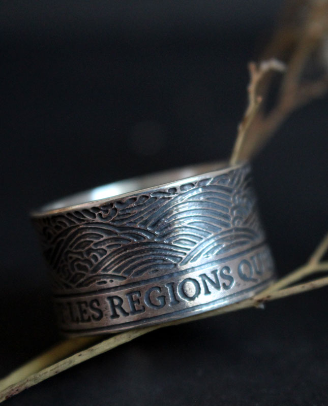 La mer joint les régions qu’elle sépare, bague citation en argent