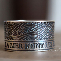 La mer joint les régions qu’elle sépare, bague citation en argent