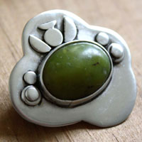 Sous le figuier, bijou végétal en argent et aventurine