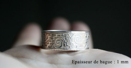 Tesoro zapoteco, bague zapotèque du mexique en argent