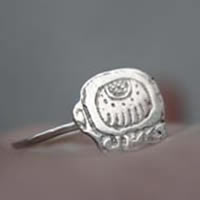 Tzolkin, bague calendrier maya en argent